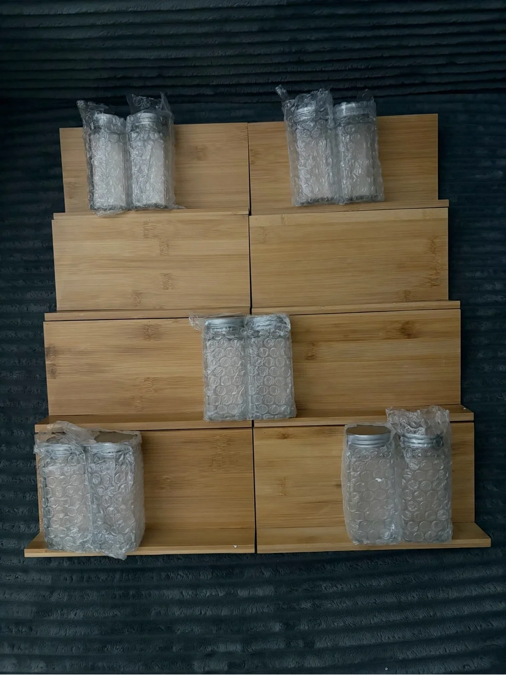 Set of Bamboo drawer spice organizer